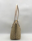 Coach Beige and Cream Signature Coated Canvas Station Tote Bag CH504