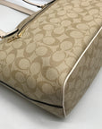 Coach Beige and Cream Signature Coated Canvas Station Tote Bag CH504
