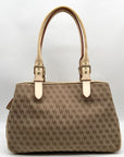 Dooney & Bourke Brown & Cream Monogram Canvas Vintage Satchel