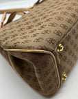 Dooney & Bourke Brown & Cream Monogram Canvas Vintage Satchel