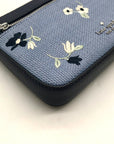 Kate Spade Blue Floral Embroidery Pebbled Leather Mini Shoulder Bag