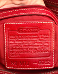 Coach Signature Canvas & Red Leather Trim Tote Bag 6082