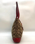 Coach Signature Canvas & Red Leather Trim Tote Bag 6082