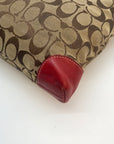 Coach Signature Canvas & Red Leather Trim Tote Bag 6082
