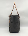 Michael Kors Brown Signature Coated Canvas Jet Set East West Tote Bag