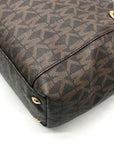 Michael Kors Brown Signature Coated Canvas Jet Set East West Tote Bag