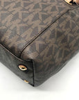 Michael Kors Brown Signature Coated Canvas Jet Set East West Tote Bag