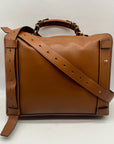 Tory Burch Brown Leather Miller Poetry Large Messenger Bag