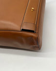 Tory Burch Brown Leather Miller Poetry Large Messenger Bag
