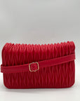 Valentino Orlandi Red Quilted Faux leather Shoulder Bag