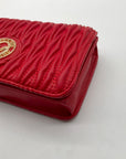 Valentino Orlandi Red Quilted Faux leather Shoulder Bag