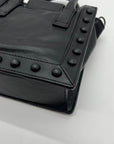 Loeffler Randall Black Leather Studded Junior Work Tote Bag