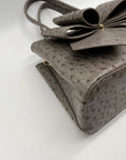 Grossi Grey Faux Leather Ostrich-Textureed Tote Bag