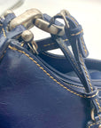 Liz Claiborne Navy Blue Faux Leather Shoulder Bag