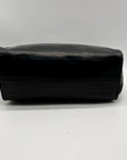 Perlina Black Leather Shoulder Bag