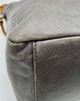 Hobo Grey Leather Shoulder Bag