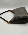 Hobo Grey Leather Shoulder Bag