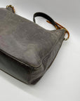 Hobo Grey Leather Shoulder Bag