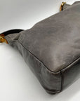 Hobo Grey Leather Shoulder Bag
