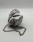 Nina Silver Pleated Satin Clutch