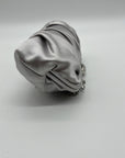 Nina Silver Pleated Satin Clutch
