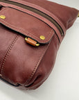 Fossil Brown Pebbled Morgan Travel Shoulder Bag