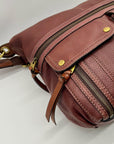 Fossil Brown Pebbled Morgan Travel Shoulder Bag