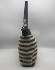The Sak Black Multi-Colored Crocheted Striped Tote Shoulder Bag