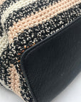 The Sak Black Multi-Colored Crocheted Striped Tote Shoulder Bag