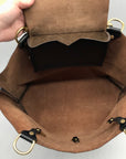 Form Function Form Black Horween Leather & Animal Print Flap 3 Way Bag