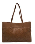 Talbots Tan Woven Leather Havana Tote