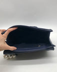 Badgley Mischka Blue Denim Studded Crossbody Bag