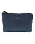 Coach Metallic Blue Pebbled Leather Kelsey Wristlet