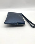 Coach Metallic Blue Pebbled Leather Kelsey Wristlet