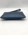 Coach Metallic Blue Pebbled Leather Kelsey Wristlet