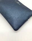 Coach Metallic Blue Pebbled Leather Kelsey Wristlet