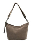 The Sak Gray Genuine Suede De Young Shoulder Bag