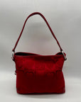 Brighton Red Heart Print Fabric Shoulder Bag