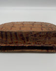 Brahmin Pecan Melbourne Croc Embossed Leather Wristlet Wallet