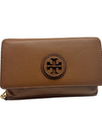 Tory Burch Brown Pebbled Leather Wallet