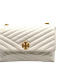 Tory Burch Ivory Leather Kira Chevron Convertible Shoulder Bag