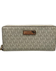 Michael Kors Vanilla Pebbled Leather Large Logo Continental Wallet