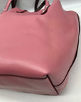 Coach Pink Glittery Polished Pebbled Leather Market Tote Bag And Wallet 12077