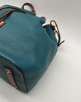 Dooney & Bourke Teal Pebbled Grain Leather Kendall Drawstring Bag
