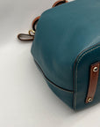 Dooney & Bourke Teal Pebbled Grain Leather Kendall Drawstring Bag
