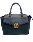 Michael Kors Black Pebbled Leather Hudson Satchel