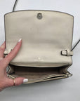Kate Spade Ivory Leather Staci Flap Crossbody Bag