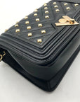 Valentino Orlandi Black Quilted Diamond Crossbody Bag