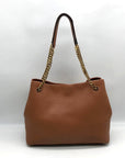 Tory Burch Brown Pebbled Leather Kira Tote Bag