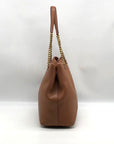 Tory Burch Brown Pebbled Leather Kira Tote Bag